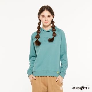 【Hang Ten】女裝-恆溫多功能-抗菌除臭刷毛保暖連帽上衣(綠)