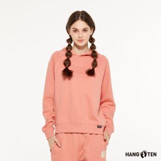 【Hang Ten】女裝-恆溫多功能-抗菌除臭刷毛保暖連帽上衣(橘粉)