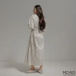 【MO-BO】直條紋綁帶V領洋裝