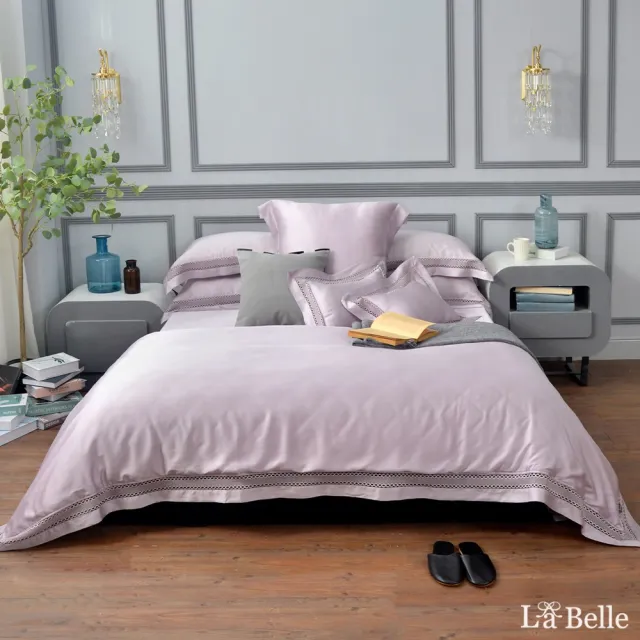 【La Belle】天絲蕾絲防蹣抗菌吸濕排汗兩用被床包組-特大(多款任選)
