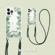【MOOTUN沐盾】iPhone15 14 13 12 Pro Max四角掛繩手機殼  熱帶綠葉(附手機掛繩)