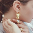 【Olivia Yao Jewellery】金色份量感首飾 手工捶製不規則波紋 金色貝霓珍珠耳環(Scallop Collection)