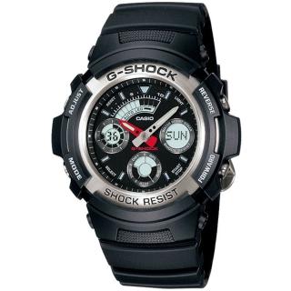 【CASIO 卡西歐】G-SHOCK 極速運動雙顯手錶 禮物 開學(AW-590-1A)