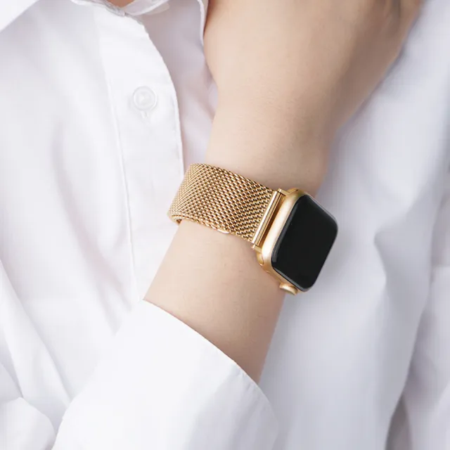 【樂邁家居】Apple Watch 米蘭式橢圓扣錶帶(不鏽鋼49mm/45mm/42mm/44mm)