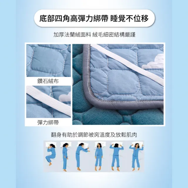 【寢聚 Sleep Club】買一送一 蓄熱法蘭絨床墊素色 保暖墊 單人/雙人/加大任選(法蘭絨 日式床墊 床包)