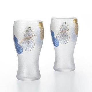【WUZ 屋子】日本ADERIA 葫蘆對杯禮盒組380ml(禮盒/對杯/玻璃杯/水杯/啤酒杯)
