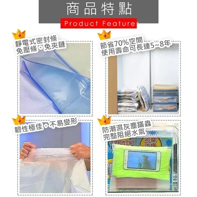 真空壓縮收納袋-3M1S旅行收納兩用組(臺灣製造)