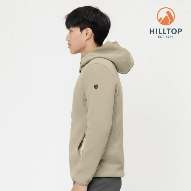 【Hilltop 山頂鳥】保暖連帽刷毛外套 男款 卡其｜PH22XM27ECN0