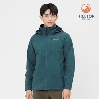 【Hilltop 山頂鳥】SOFT SHELL防風透氣保暖彈性外套 軟殼衣 男款 綠｜PH22XM19ECM0
