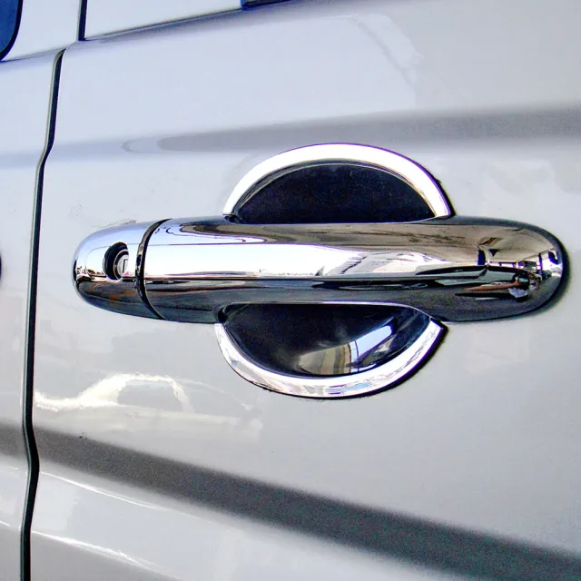 【IDFR】Benz 賓士 VITO W639 2003~2010 鍍鉻銀 車門防刮門碗 內襯保護貼片(VITO W639 鍍鉻 改裝)