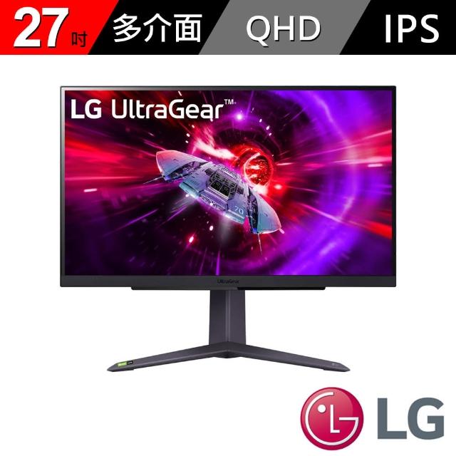 【LG 樂金】27GR75Q 27型 IPS 2K 165Hz 電競螢幕(HDR10/FreeSync/支援G Sync/樞紐旋轉)