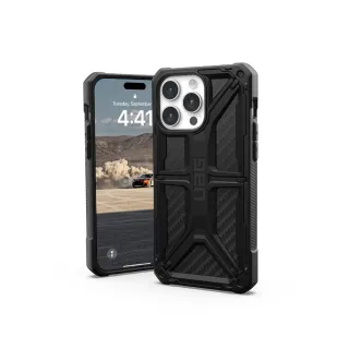 【UAG】iPhone 15 Pro Max 頂級版耐衝擊保護殼-碳黑(吊繩殼 支援無線充電 10年保固)