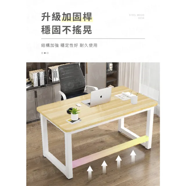 【慢慢家居】獨家款-精工級現代簡約鋼木電腦桌(140CM)