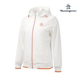 【Munsingwear】企鵝牌 女款白色輕量保暖伸縮材質鋪棉外套MLSL6602