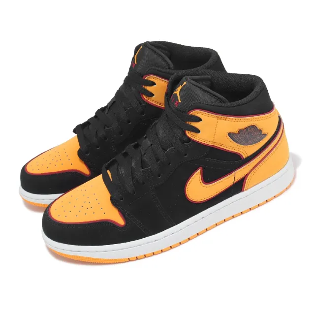 NIKE 耐吉】Air Jordan 1 Mid SE Vivid Orange 男鞋夕陽橘黑AJ1 休閒鞋