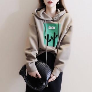 【ONEY 歐妮】★寬鬆連帽男友風帽T(長袖/女裝/休閒)
