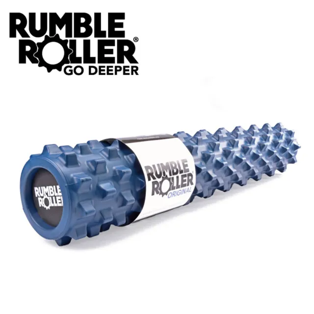 【Rumble Roller】深層按摩滾輪 贈背帶 狼牙棒 長版79cm 標準硬度(瑜珈柱 按摩滾筒 筋膜放鬆 瑜珈滾筒)