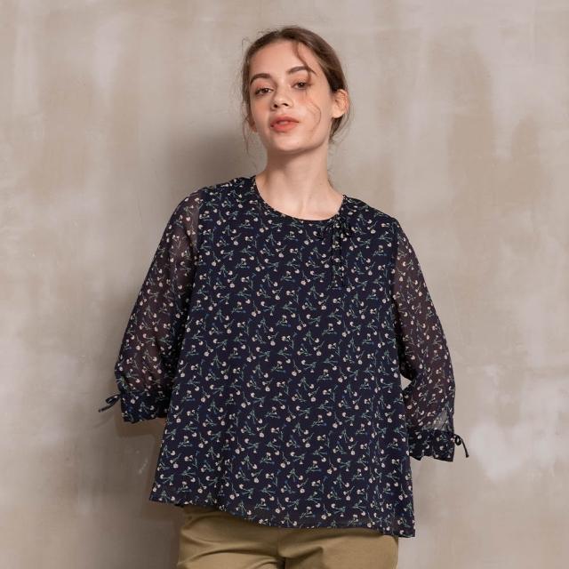 【perng yuh 芃諭名品】綻放知采 印花 楊柳雪紡 上衣(2023 AW Collection｜2C秋冬系列)