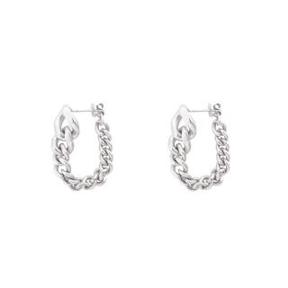 【Olivia Yao Jewellery】銀色鎖鍊耳環(Ouro)
