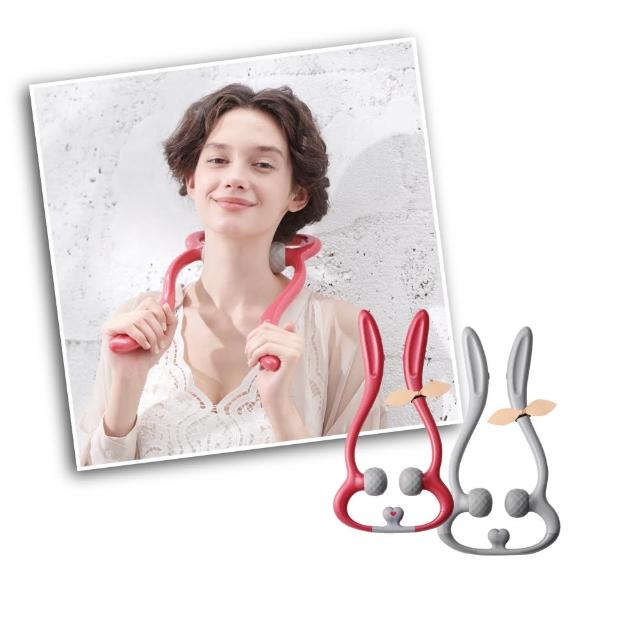 【日本ATEX官方旗艦店】Lourdes兔子造型手持震動肩頸按摩器(頸部按摩/感應震動)