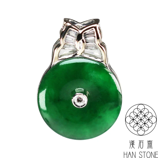 小樂珠寶 翡翠手鐲圓骨鐲雪白帶綠天然A貨玉鐲(手圍18.7號