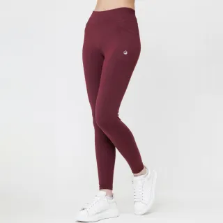 【Hilltop 山頂鳥】POLYGIEN抗菌吸濕快乾保暖彈性瑜珈褲 女款  暗紅｜PH31XFP7ECH0