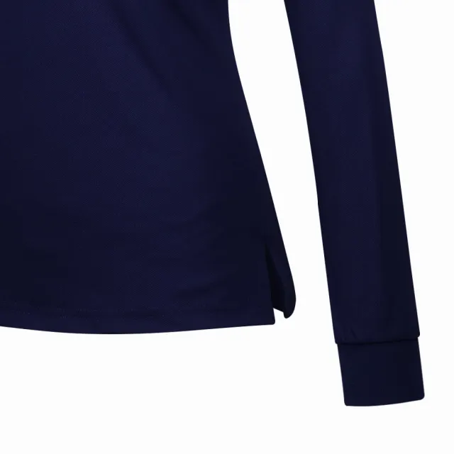 【PLAYBOY GOLF】女款經典兔LOGO吸濕排汗抗UV長袖POLO衫-深藍(高爾夫球衫/KA23202-58)
