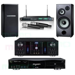 【音圓】N2-350+AK-8800PRO+ACT-869+M-103(4TB伴唱機+卡拉OK綜合擴大機+無線麥克風+桌上型喇叭)