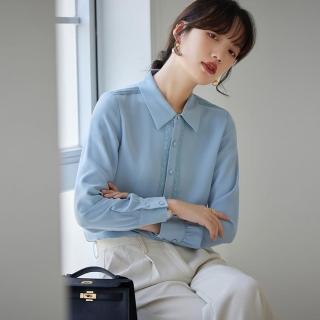 【Very Buy 非常勸敗】2023年春季職業長袖藍色襯衫女設計感小眾內搭上衣