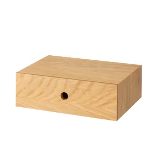 【SHIMOYAMA 霜山】桌上用木質單層抽屜收納櫃-附隔板(抽屜式桌面收納盒/木質桌上儲物盒/辦公室雜物整理盒)