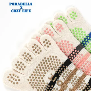 【Porabella】襪子 女襪 五指襪 斑馬襪 條紋襪 運動襪 瑜珈襪 防滑襪 普拉提襪 YOGA SOCKS