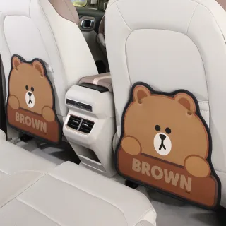 【LINE FRIENDS】熊大莎莉兔兔汽車椅背防踢墊椅背防護墊 單入(車用椅背防踢護墊)