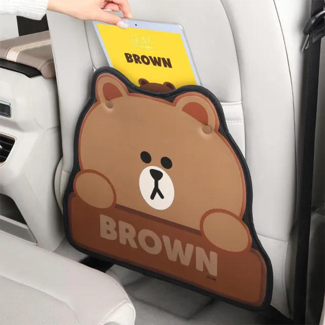 【LINE FRIENDS】熊大莎莉兔兔汽車椅背防踢墊椅背防護墊 單入(車用椅背防踢護墊)
