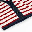 【OUWEY 歐薇】海軍領條紋開襟針織外套(白色；S-L；3233165220)