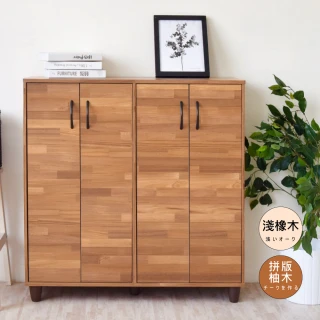 【HOPMA】時尚四門鞋櫃 台灣製造 玄關櫃 開放收納櫃 置物邊櫃