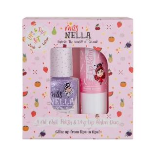 【MISS NELLA】英國 兒童水性彩妝糖果罐系列-泡泡糖(可撕式指甲油+胖胖護唇膏)