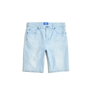 【EDWIN】男裝 EDGE JERSEYS 迦績合身牛仔短褲(漂淺藍)