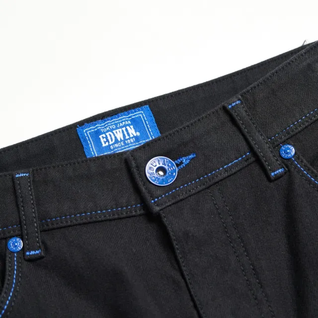 【EDWIN】男裝 EDGE JERSEYS 迦績合身牛仔短褲(黑色)