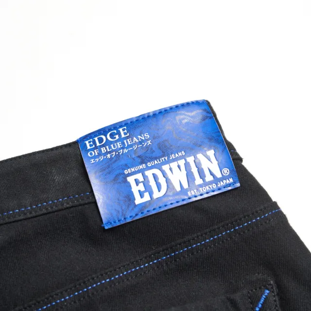 【EDWIN】男裝 EDGE JERSEYS 迦績合身牛仔短褲(黑色)