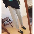 【Shiny 藍格子】高腰毛呢寬鬆直筒小腳西裝褲 V3270 現+預(女裝 長褲 寬褲)
