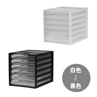 【SHUTER 樹德】桌上型檔案資料櫃/DD-1206/6抽/白/黑(桌上檔案櫃-臺灣製造)