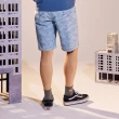 【EDWIN】男裝 EDGE JERSEYS 迦績動能迷彩LOGO合身牛仔短褲(石洗藍)