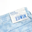 【EDWIN】男裝 EDGE JERSEYS 迦績動能迷彩LOGO合身牛仔短褲(石洗藍)