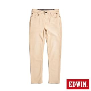 【EDWIN】女裝 JERSEYS 迦績 透氣高腰錐形牛仔褲(淺卡其)