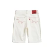 【EDWIN】男裝 EDGE 503 紅色袋花牛仔短褲(白色)