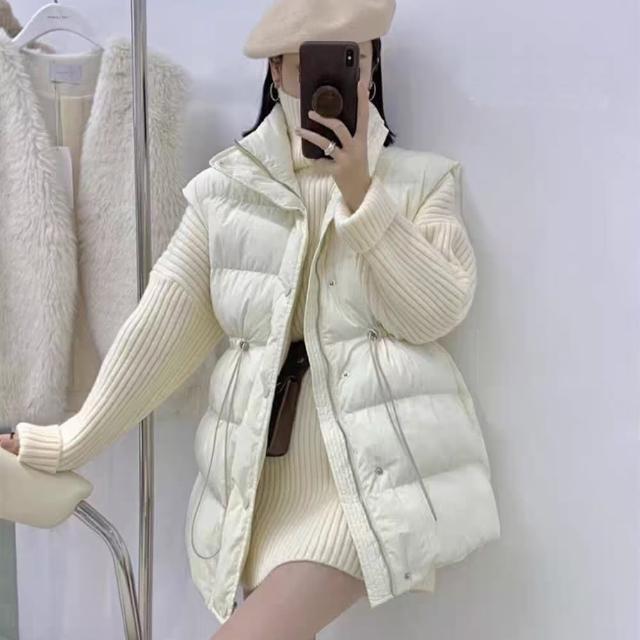 BBHONEY 無袖小坎肩鋪棉長版背心 網美熱搜款