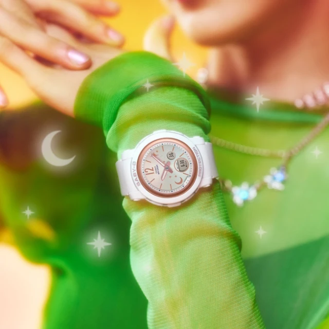 CASIO 卡西歐 群星光輝寬型錶面時尚腕錶 光輝白 41.5mm(BGA-290DS-7A)