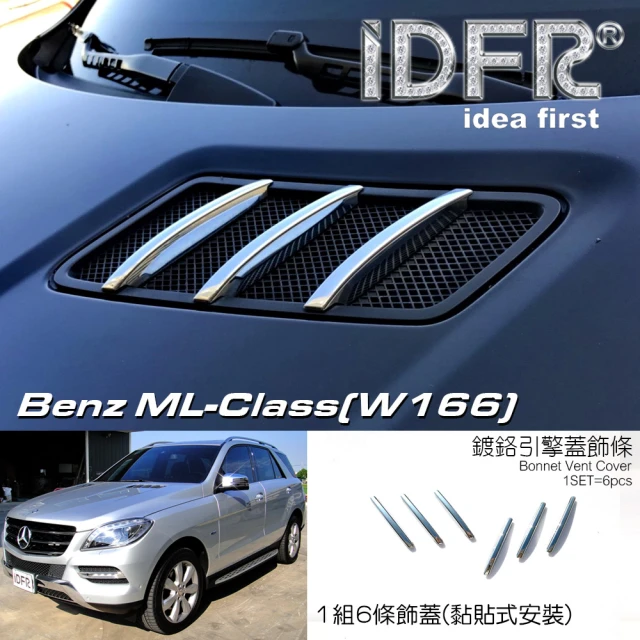 IDFRIDFR Benz 賓士 ML W166 2011~2014 鍍鉻銀 引擎氣霸飾條(車燈框 改裝 鍍鉻 ML W166)