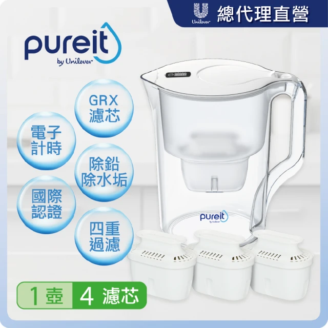 Unilever 聯合利華Unilever 聯合利華 Pureit PX3070即淨濾水壺3.5L+濾芯3入組(共1壺4濾芯)