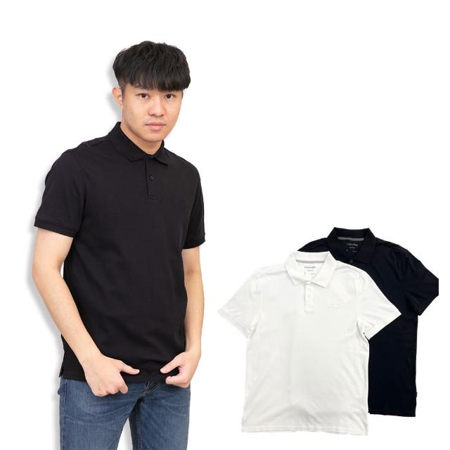 【Calvin Klein 凱文克萊】polo衫 刺繡logo 短袖 素T CK 上衣 下擺開衩 平輸品(短袖 polo衫9283HG3)